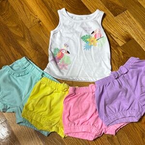 Tropical Tank Top and Colorful Shorts Set
